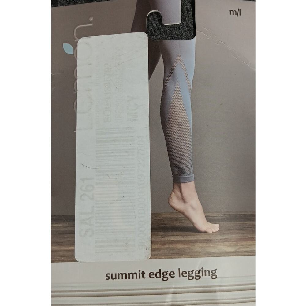 Lemon Summit Edge Leggings Size M/ Large Gray Perforated Seamless NWT